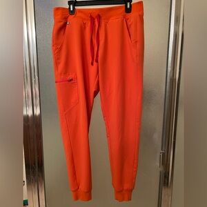 Figs Sunset Orange Zamora Jogger Scrub Pants